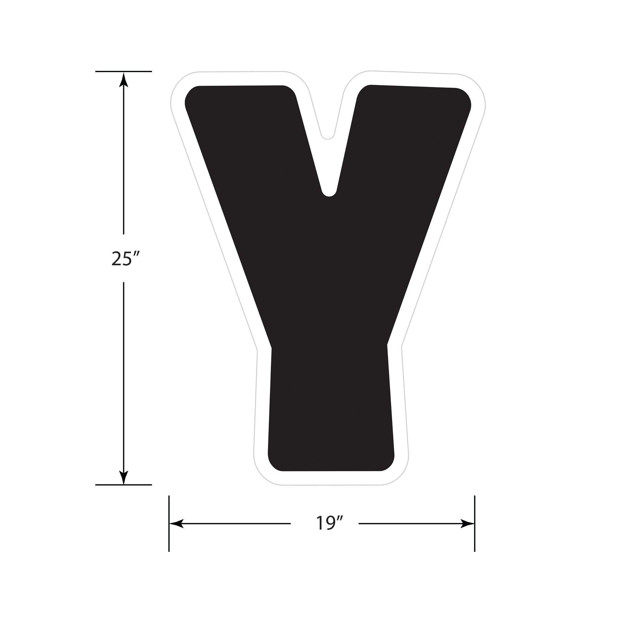Black Letter (Y) Corrugated Plastic Yard Sign, 24in